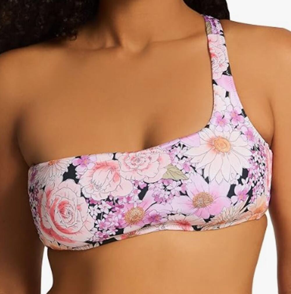 Sanctuary Swim Petal Pushed One Strap Bikini Swim Top, NWT, Medium